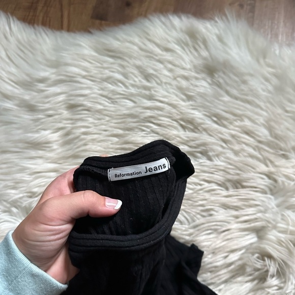 REFORMATION Daxton Knit Tank In Black - Picture 7 of 8